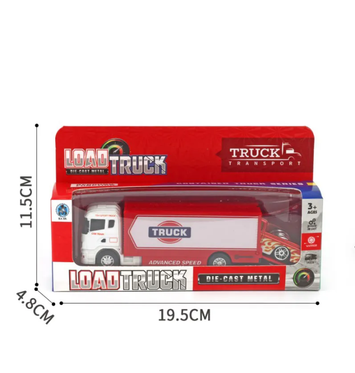 Diecast Car Carrier Truck — Metal Transporter with Racing Car