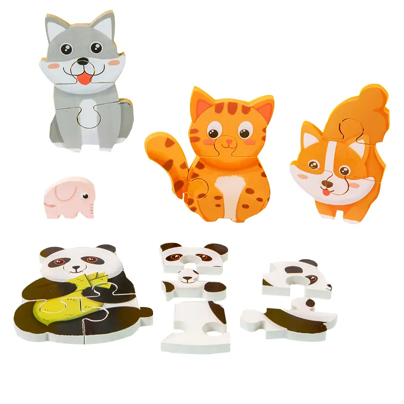 Wooden Animal Family Jigsaw Puzzle Board — Chunky Inset Puzzles
