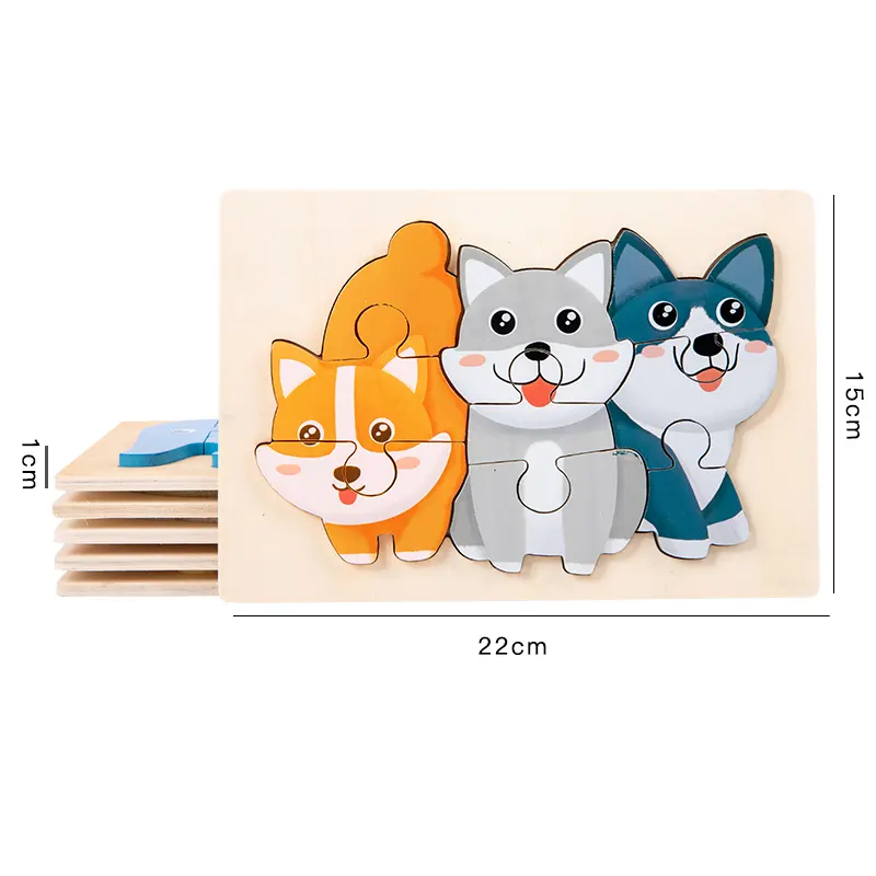 Wooden Animal Family Jigsaw Puzzle Board — Chunky Inset Puzzles