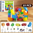 Cube Track Building Blocks — 81-Piece DIY Car Track Set