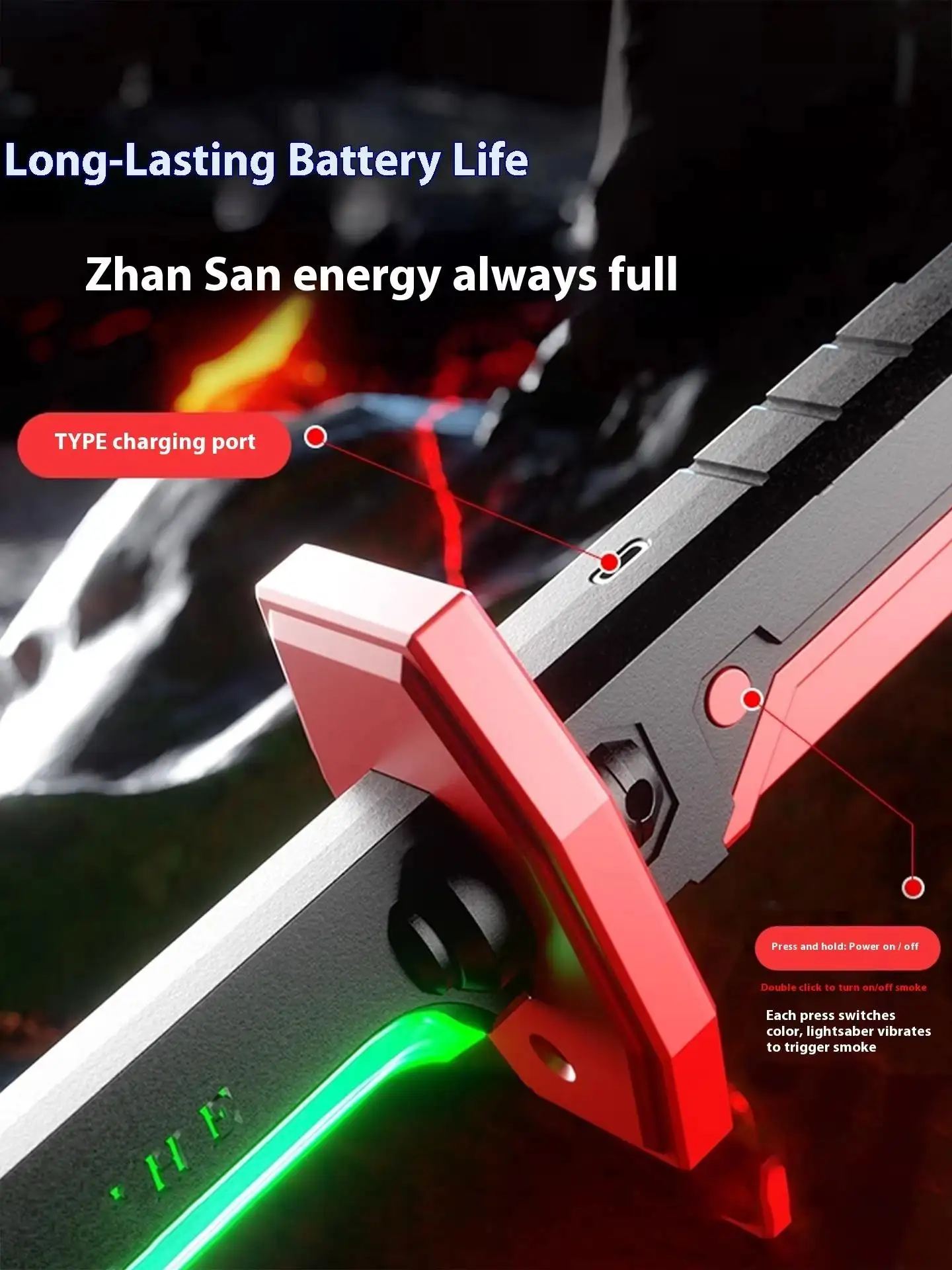 LED Light-Up Toy Sword with Sheath — Role Play & Cosplay Blade