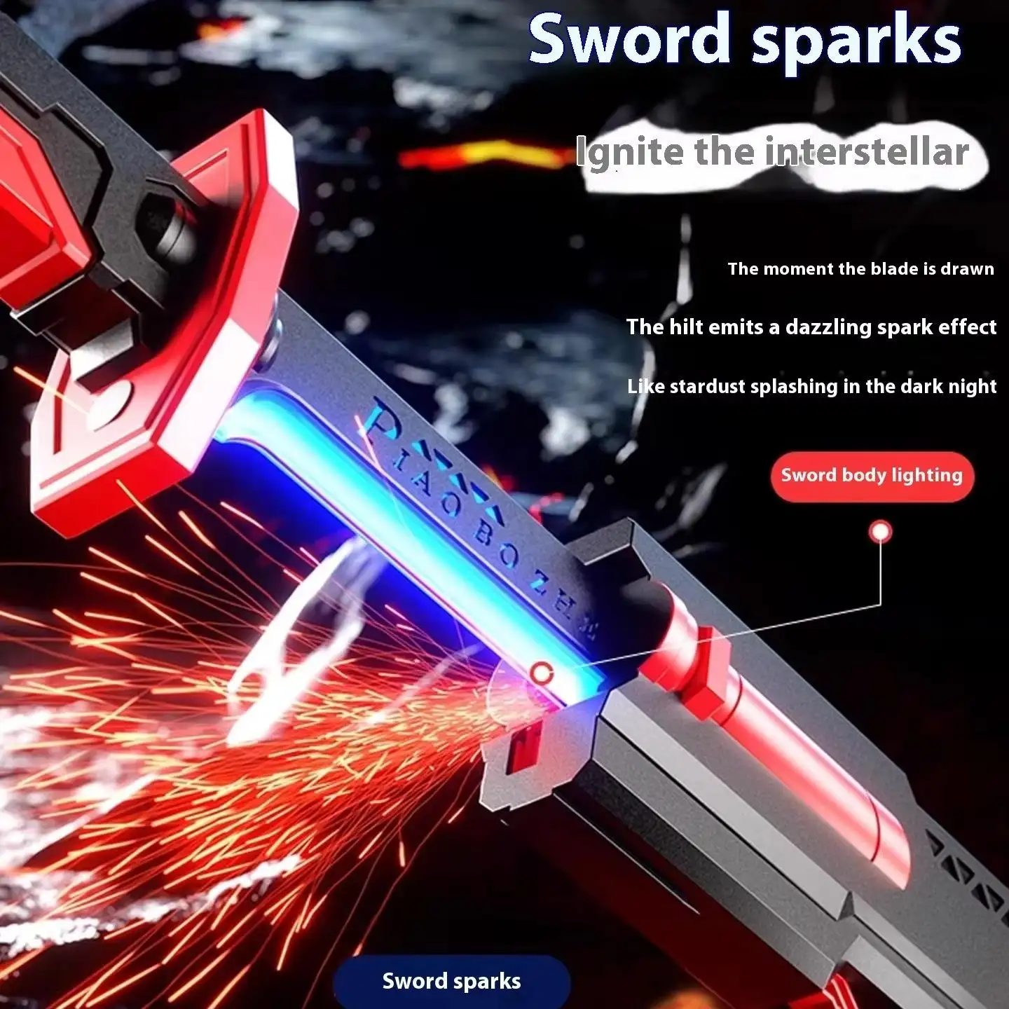 LED Light-Up Toy Sword with Sheath — Role Play & Cosplay Blade