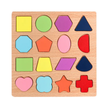 Wooden Shape Puzzle Board — 16 Geometric Shapes Mini