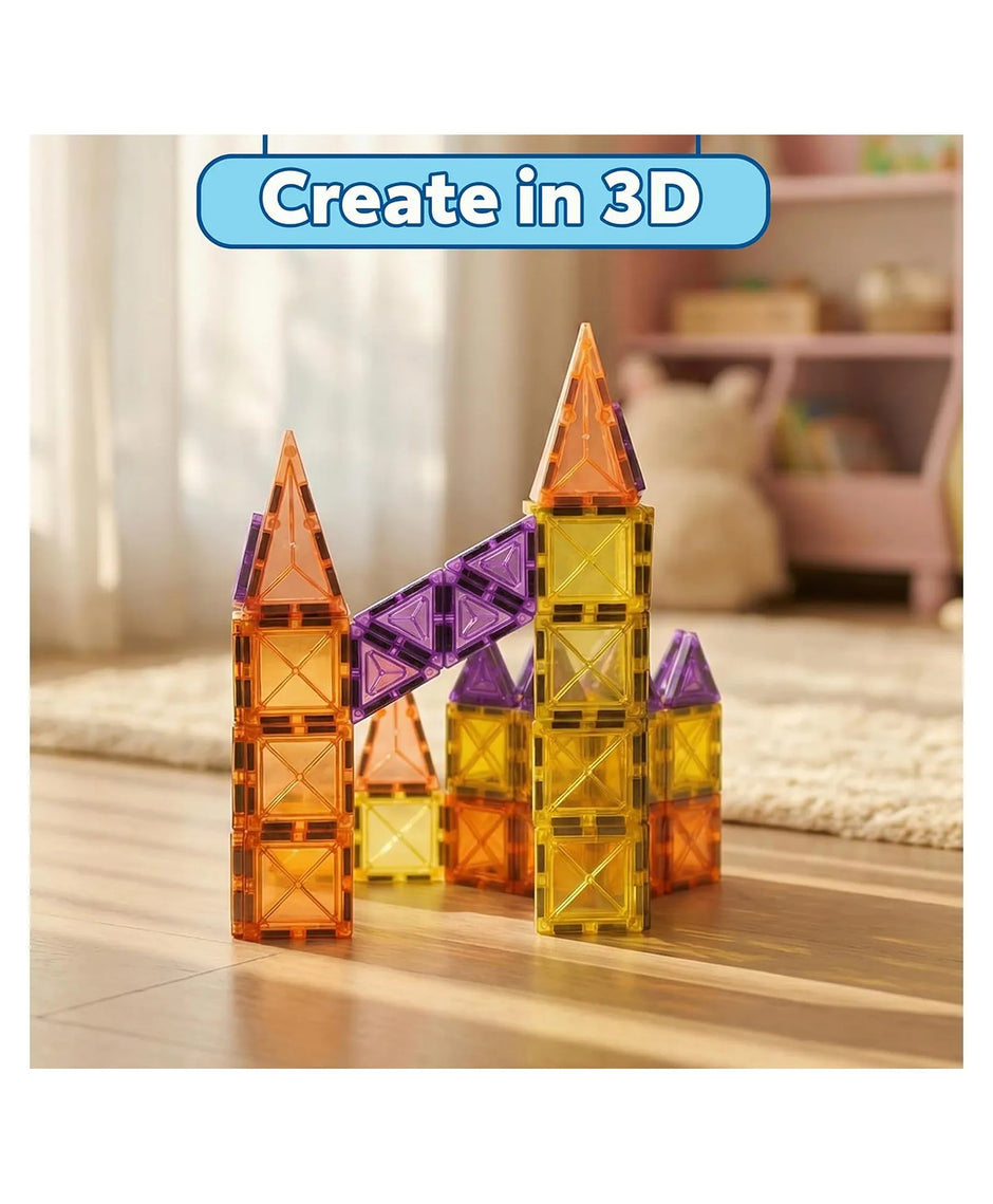 Magnetic Tiles Building Blocks - 62 Pcs