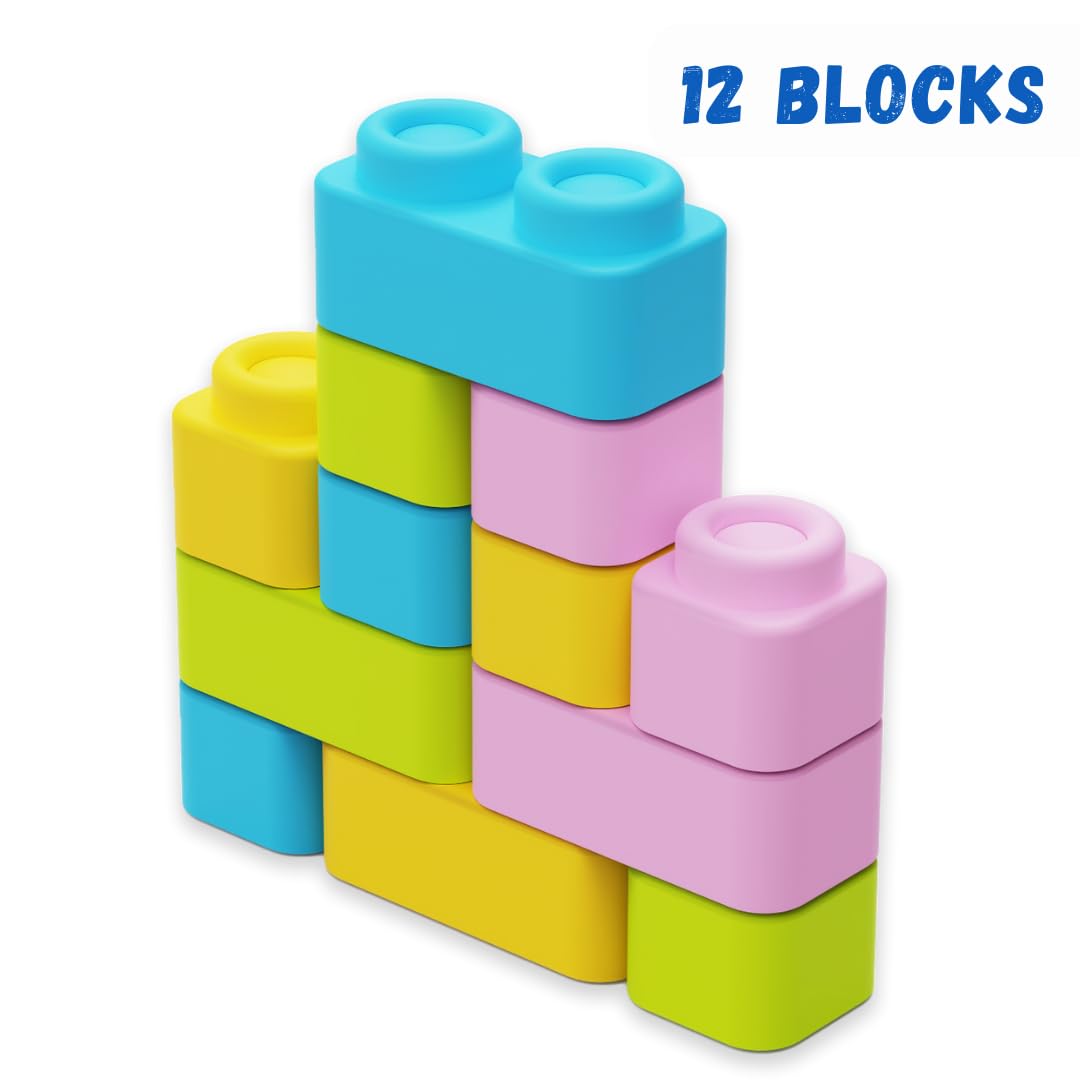 Soft Infant Building Blocks — 12-Piece Baby Stacking Set