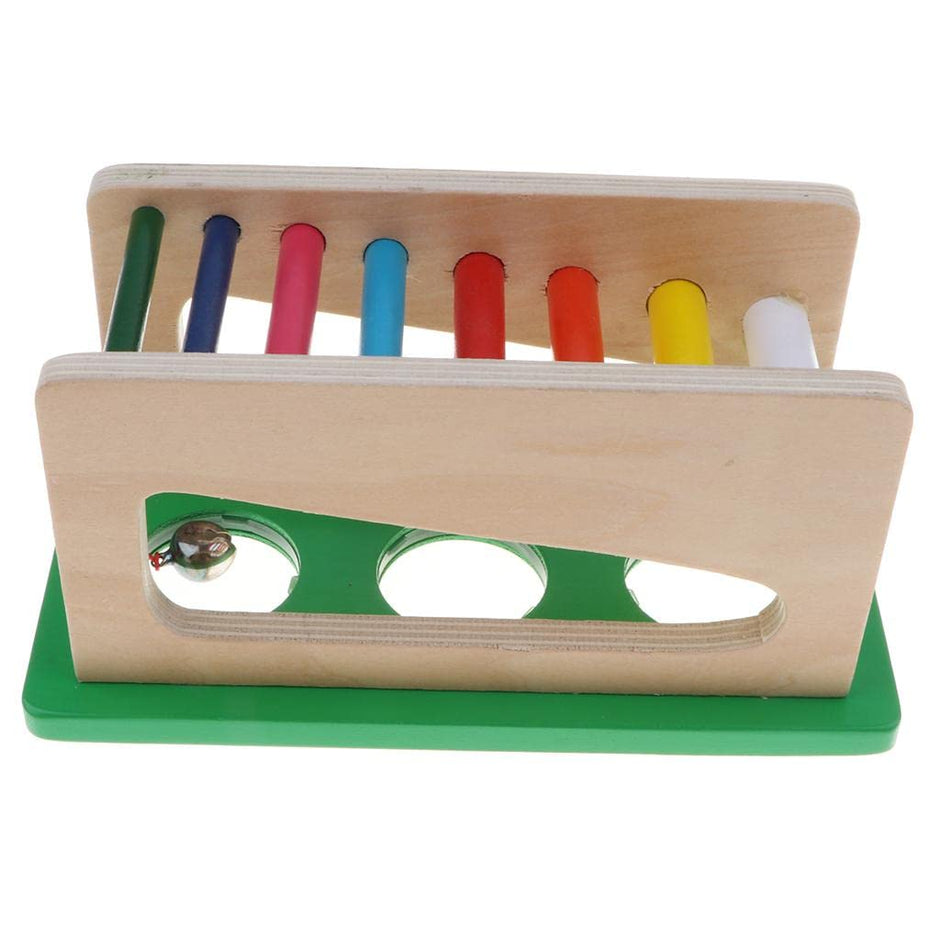 Wooden Pound-a-Ball Bench — Hammer, Slide & Ring Toy