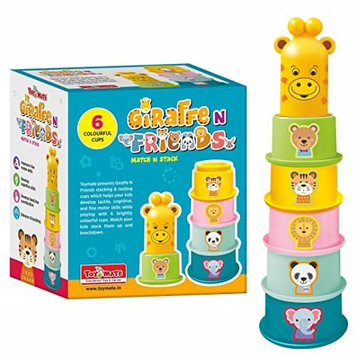 Animal Stacking & Nesting Cups — Giraffe & Friends 6-Piece Toddler Tower Set