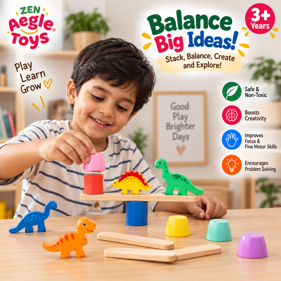 Dino Balancing Game - Wooden