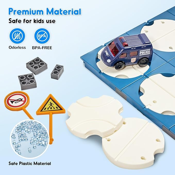 DIY Maze Track Puzzle — Build the Police Car Route Game