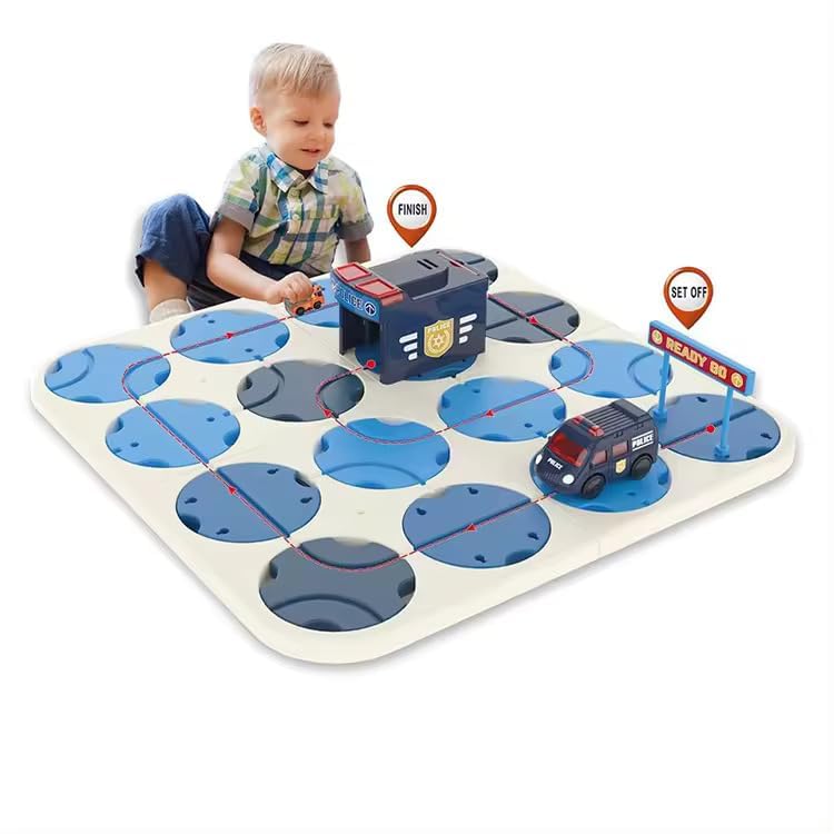 DIY Maze Track Puzzle — Build the Police Car Route Game