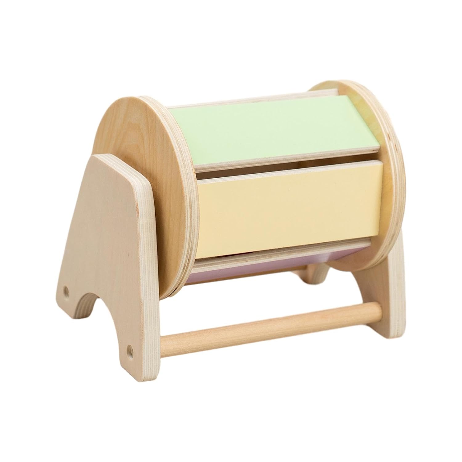 Montessori Inspired Wooden Baby Rotating Drum with Bells inside for Sensory Play