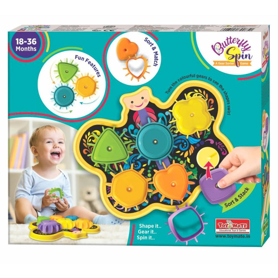 Butterfly Gear Sorter — Shape Matching & Spinning Toy