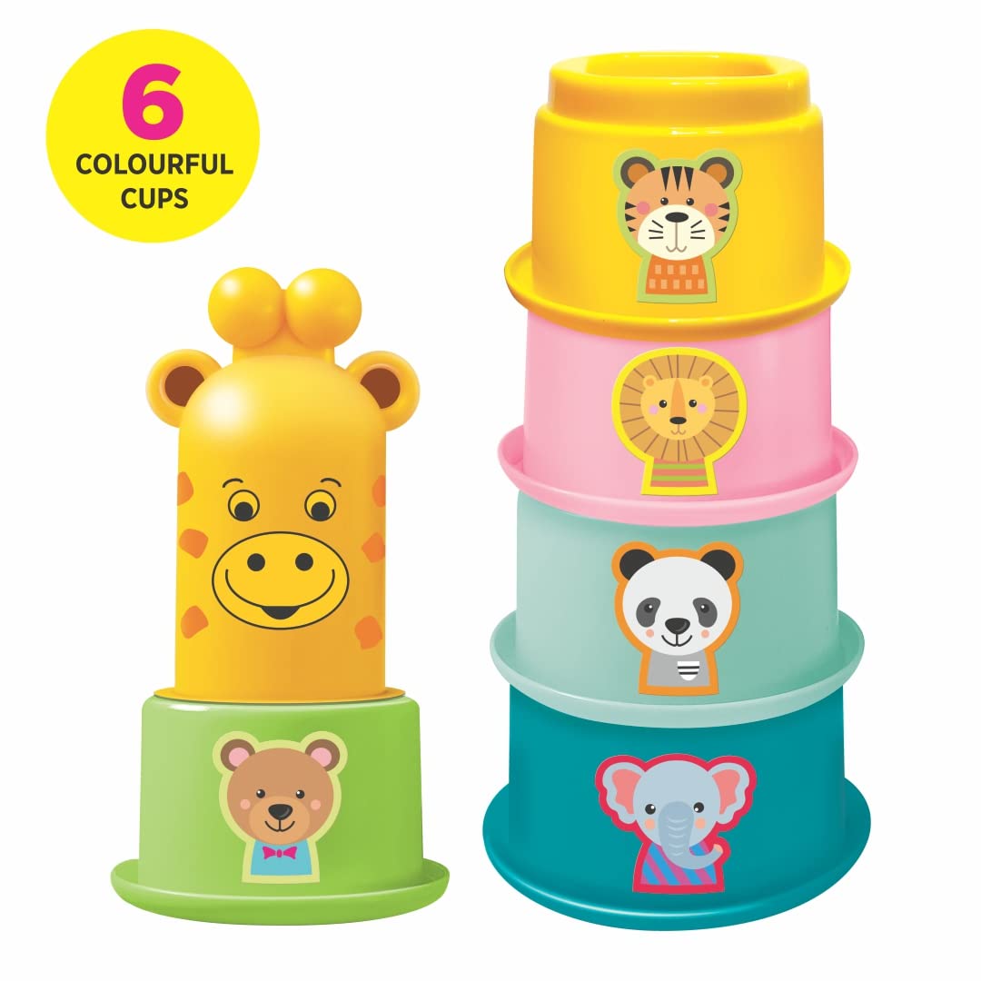 Animal Stacking & Nesting Cups — Giraffe & Friends 6-Piece Toddler Tower Set