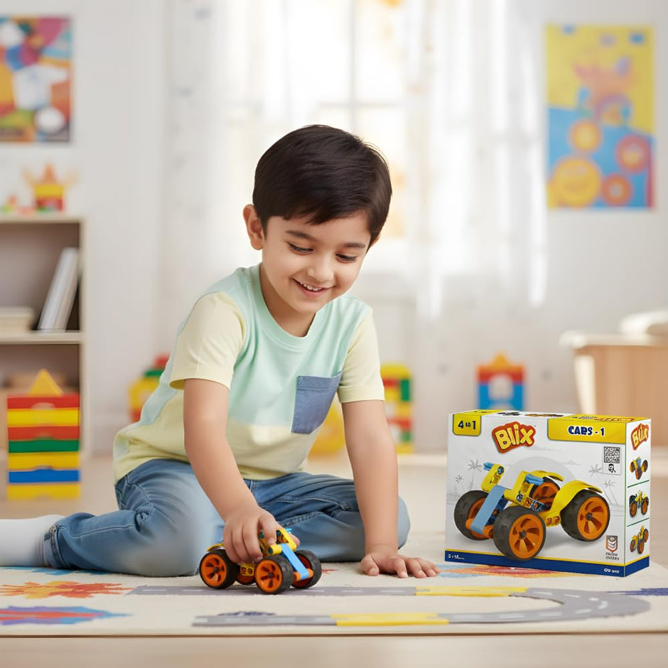 4-in-1 Car Building Blocks — 48-Piece Blix Vehicle Construction Set Cars 1