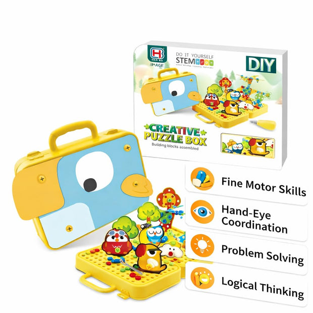 TinkerCase Angry Birds Edition — 3D DIY Creative Puzzle Box Builder with Electric Drill & Screwdriver