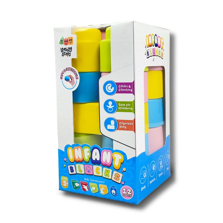 Soft Infant Building Blocks — 12-Piece Baby Stacking Set