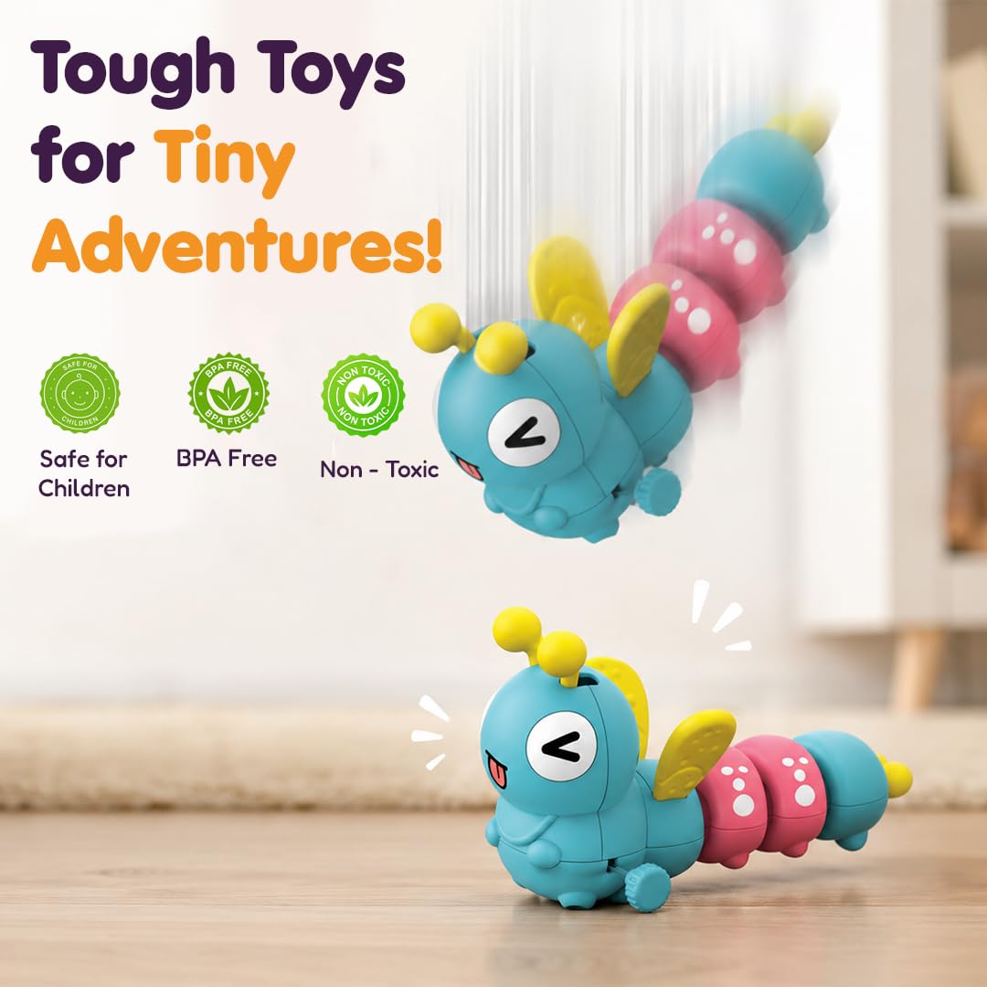 Wind-Up Caterpillar Toys — Crawling Wiggle Wings