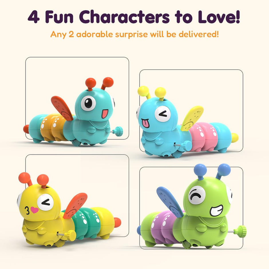 Wind-Up Caterpillar Toys — Crawling Wiggle Wings