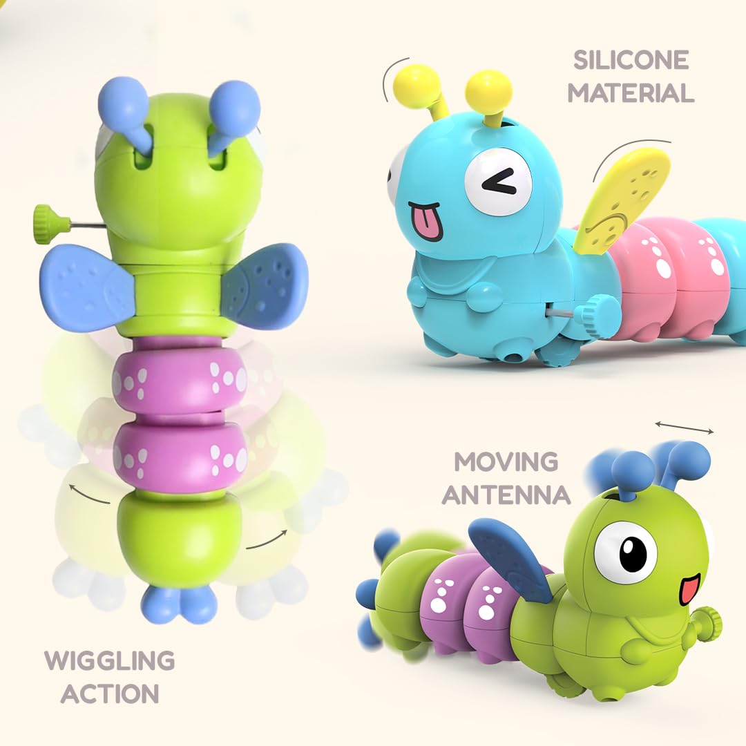 Wind-Up Caterpillar Toys — Crawling Wiggle Wings