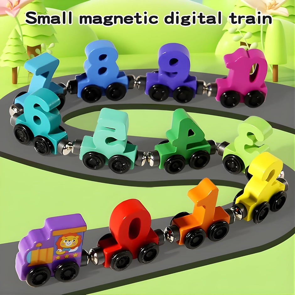 Wooden Magnetic Number Train — Counting & Number Learning Set
