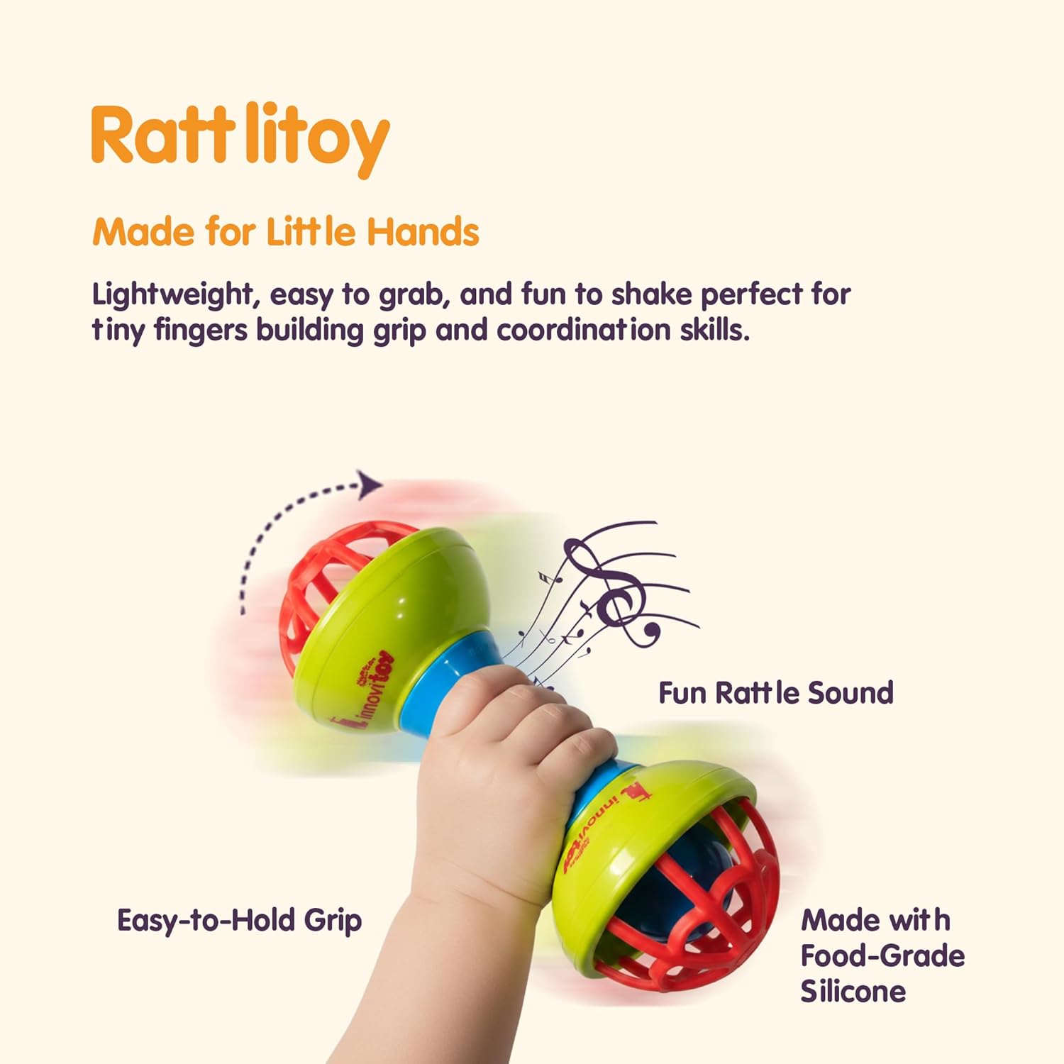 Baby Rattle & Teether Set — Pack of 2 Sensory Toys