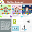 Educational game with monkey characters for number recognition, counting, and addition.