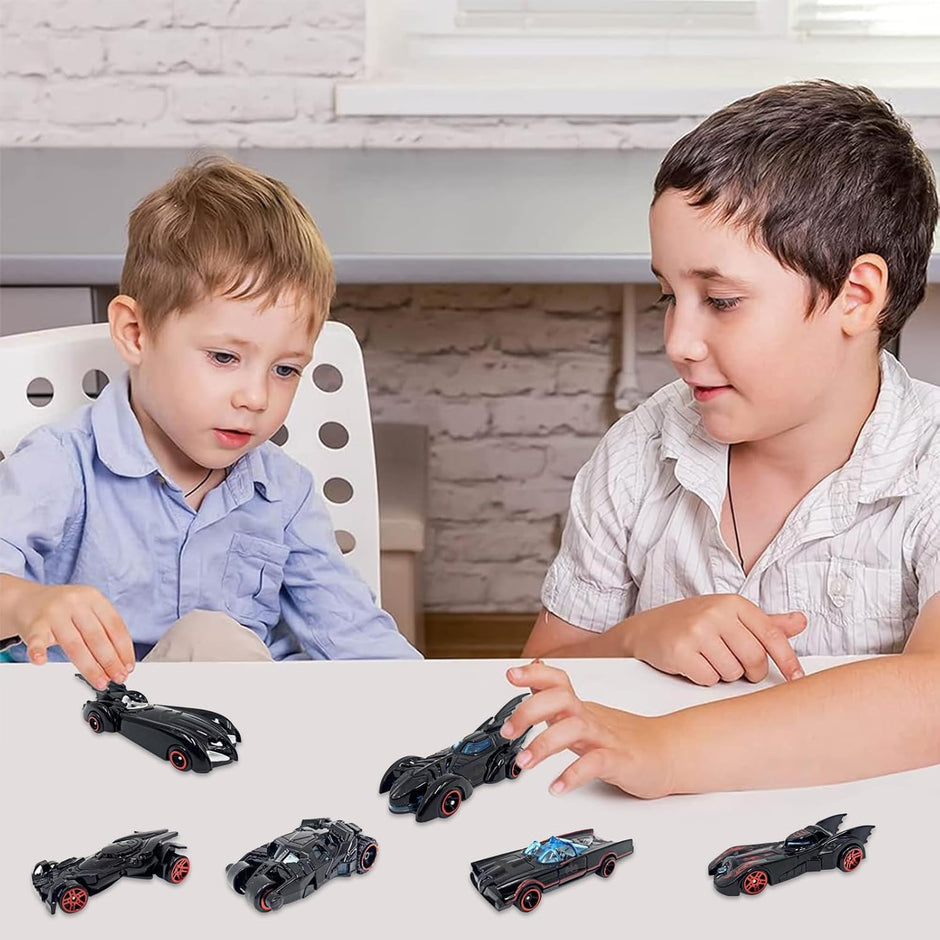 6-piece die-cast metal alloy car collection with pull-back action vehicles for kids