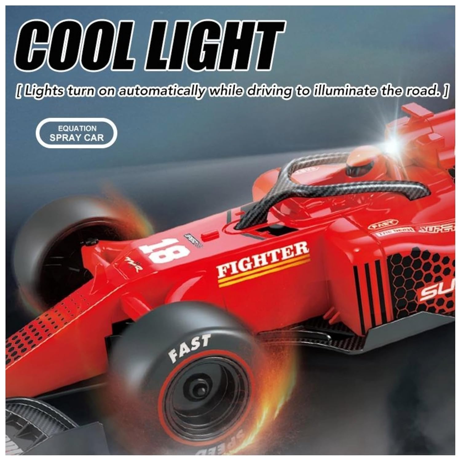 Remote Control Racing Car — Formula Style with Mist Spray Effect