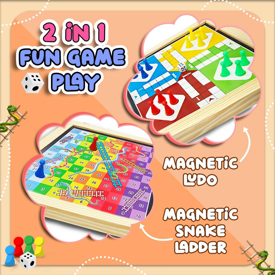 2-in-1 Magnetic Ludo & Snakes and Ladders — Jumbo Board Game