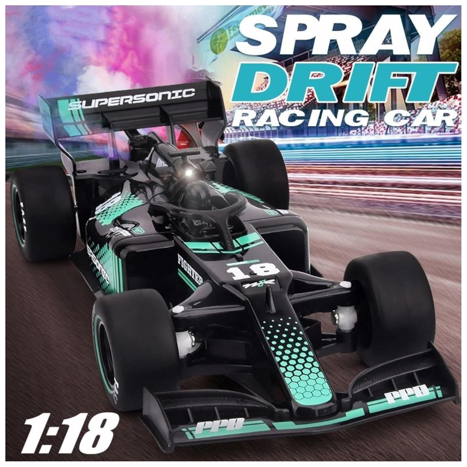 Remote Control Racing Car — Formula Style with Mist Spray Effect