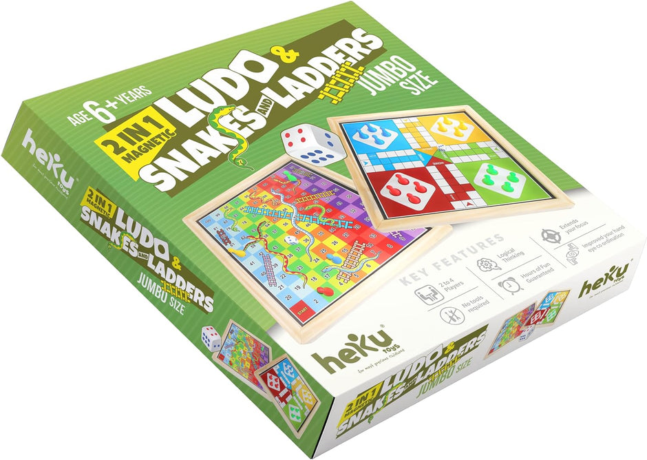 2-in-1 Magnetic Ludo & Snakes and Ladders — Jumbo Board Game