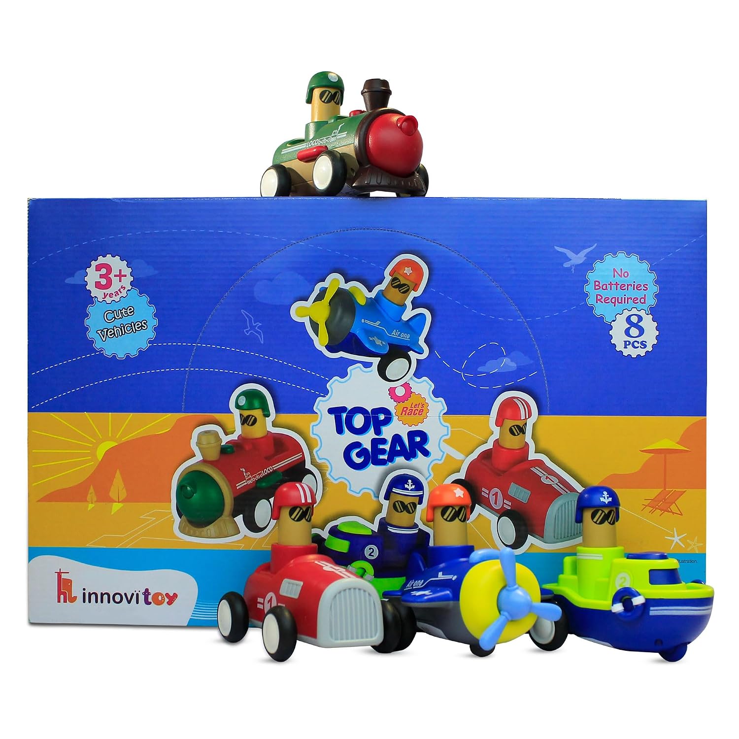 Press & Go Top Gear Toy Vehicles — Push-Down Cars with Driver Figures [Single Piece]