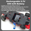 Rechargeable battery pack with USB cable and text instructions on a white background