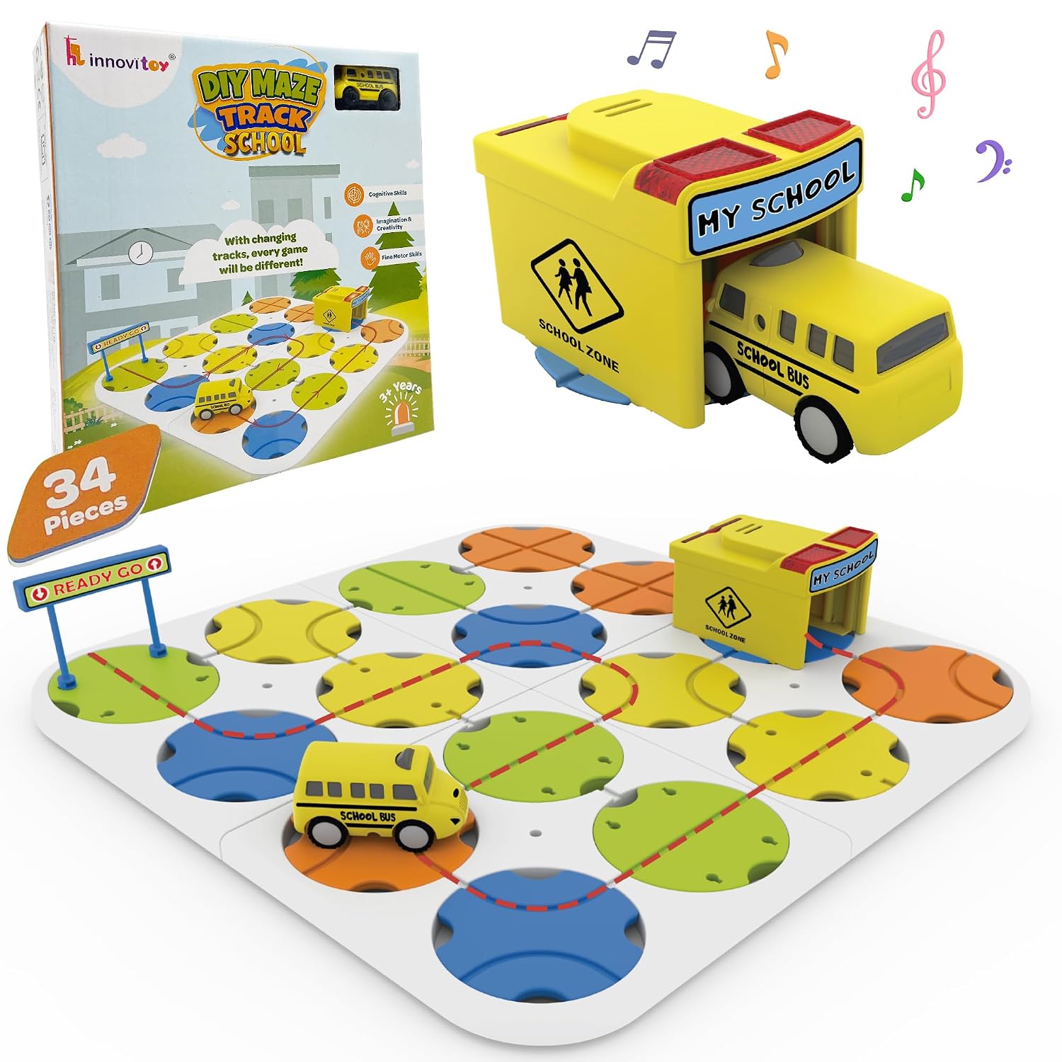 DIY Maze Track Puzzle — Build the School Bus Route Game