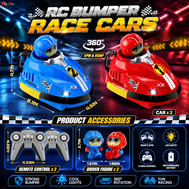 Remote Control Collision Car - Go Kart Bumping Car Toy - 2 Player