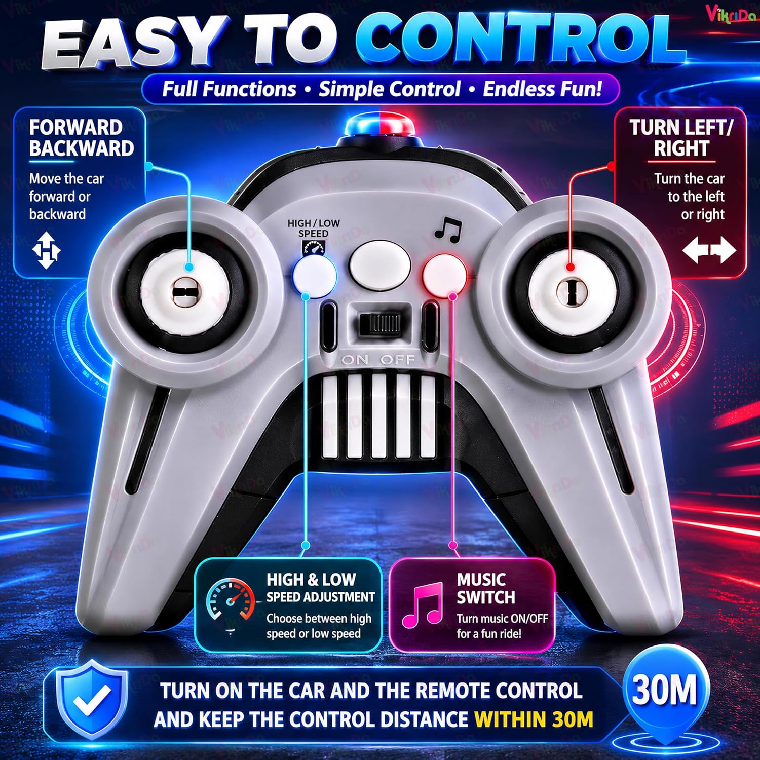 Remote Control Collision Car - Go Kart Bumping Car Toy - 2 Player
