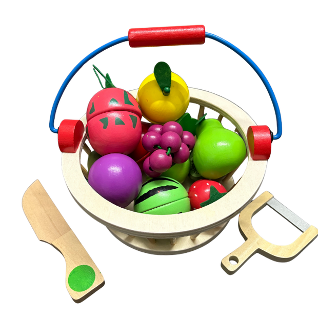 Fruits Basket - Magnetic Cutting Pretend play Wooden