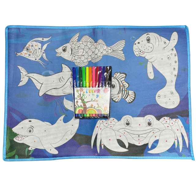 Paint Table Mat - Washable Colouring Mat with Sketch