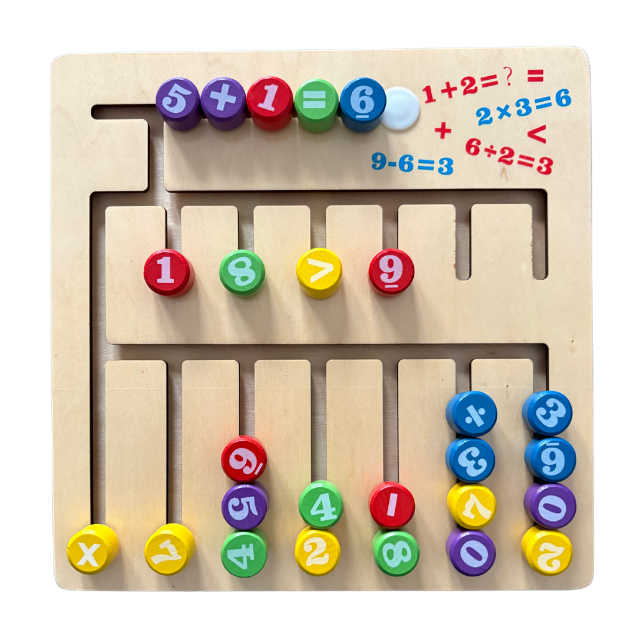 Wooden Number Math Game - Sliding Puzzle