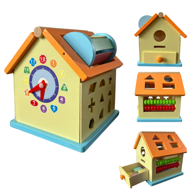Wooden Shape Sorter House — Sorting & Counting Activity Toy