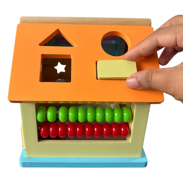 Wooden Shape Sorter House — Sorting & Counting Activity Toy