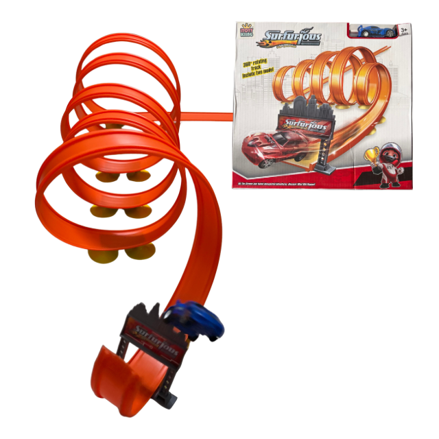 360° Loop Stunt Track Set — Spiral Racing Track with 2 Cars