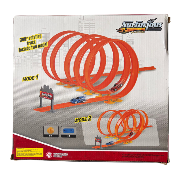 360° Loop Stunt Track Set — Spiral Racing Track with 2 Cars