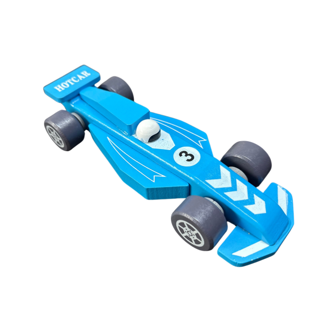 Wooden Racing Car — Formula Style Rolling Toy Car