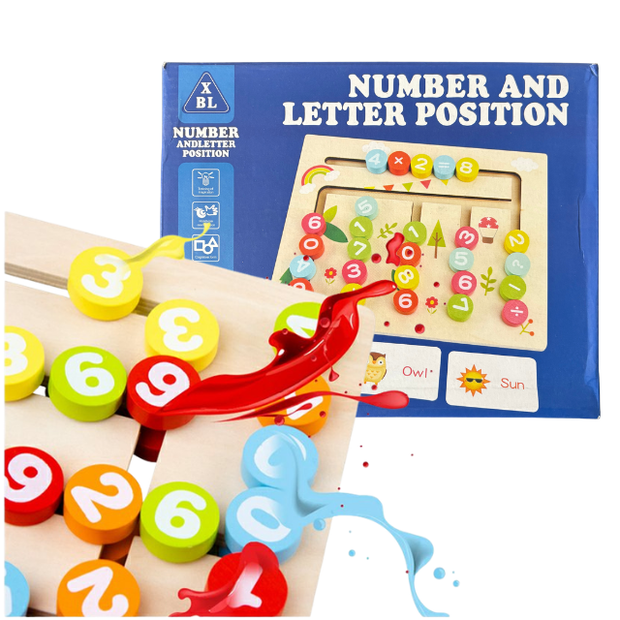 Wooden Number and Letter Position Learning Board