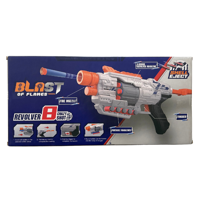 Blast of Flames Revolver Soft Bullet Blaster - 20 Darts