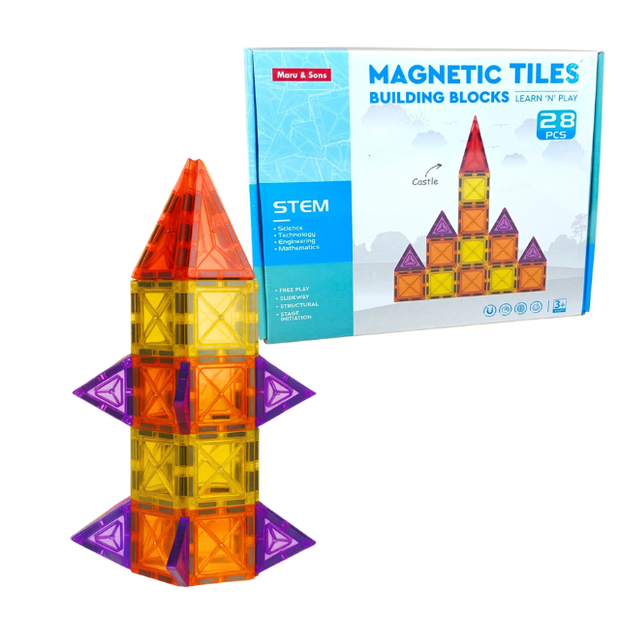 Magnetic Tiles Building Blocks - 28 Pieces
