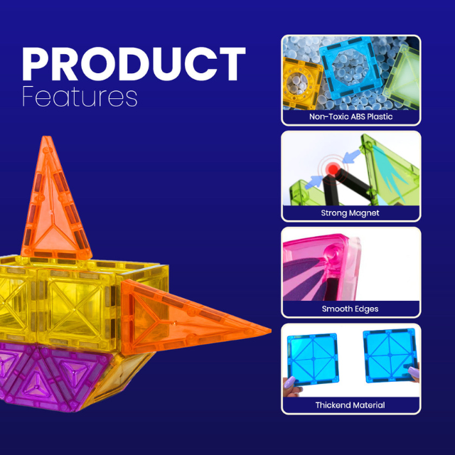Magnetic Tiles Building Blocks - 28 Pieces