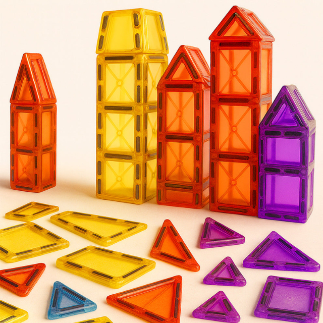 Magnetic Tiles Building Blocks - 62 Pcs