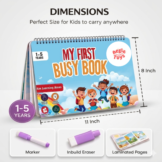 Aegle Toys Busy Binder Book for Toddlers - Interactive Preschool Learning Toy